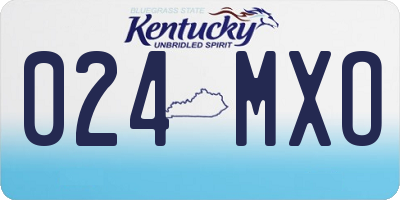KY license plate 024MXO