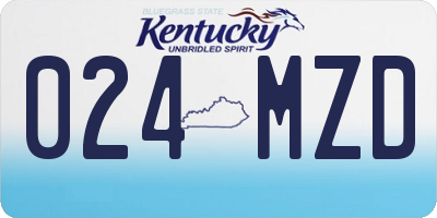 KY license plate 024MZD