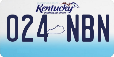 KY license plate 024NBN