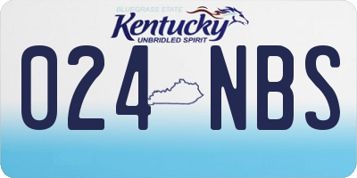 KY license plate 024NBS