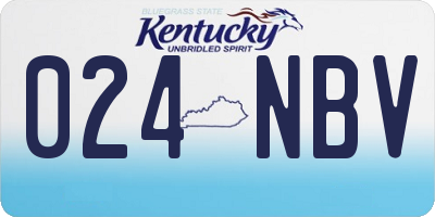 KY license plate 024NBV