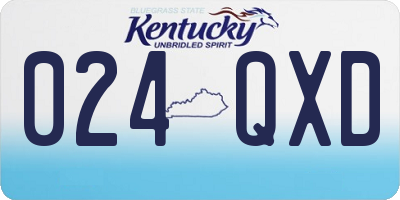 KY license plate 024QXD