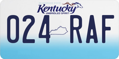 KY license plate 024RAF