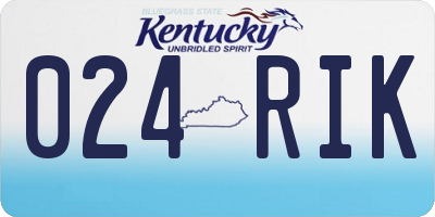 KY license plate 024RIK