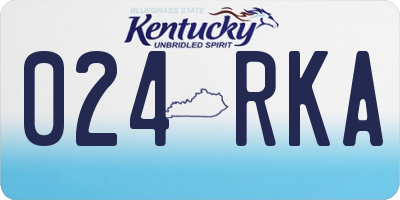KY license plate 024RKA