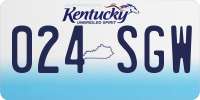 KY license plate 024SGW