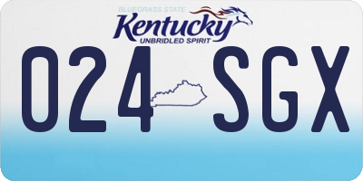 KY license plate 024SGX