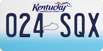 KY license plate 024SQX