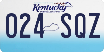KY license plate 024SQZ