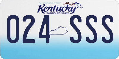 KY license plate 024SSS