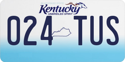 KY license plate 024TUS