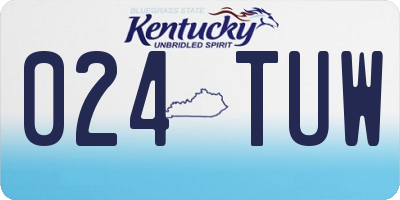 KY license plate 024TUW