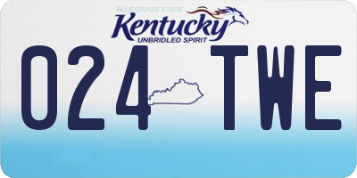 KY license plate 024TWE