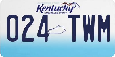 KY license plate 024TWM