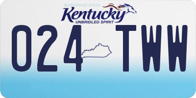 KY license plate 024TWW