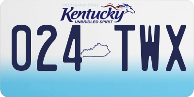 KY license plate 024TWX