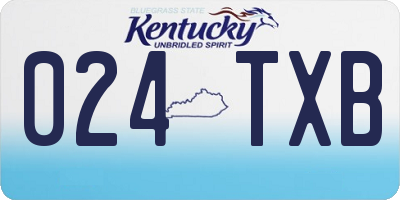 KY license plate 024TXB