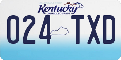 KY license plate 024TXD