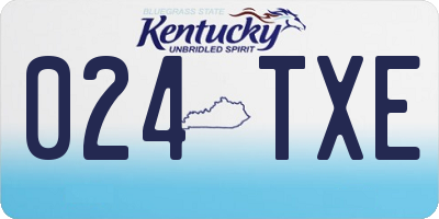 KY license plate 024TXE