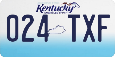KY license plate 024TXF