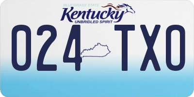 KY license plate 024TXO