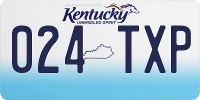 KY license plate 024TXP