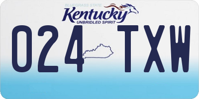KY license plate 024TXW