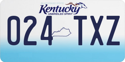 KY license plate 024TXZ