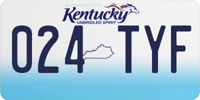 KY license plate 024TYF