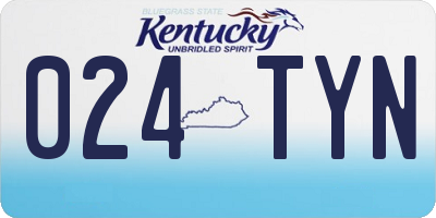 KY license plate 024TYN