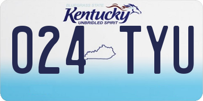 KY license plate 024TYU