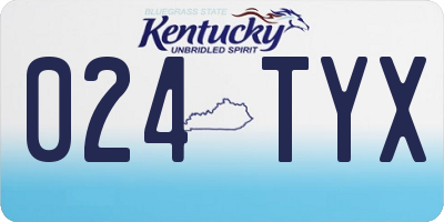 KY license plate 024TYX
