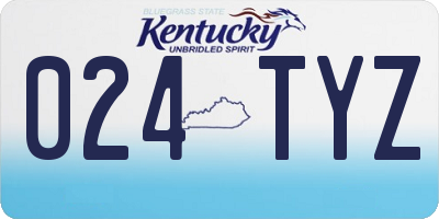 KY license plate 024TYZ