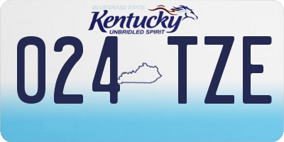 KY license plate 024TZE