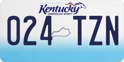 KY license plate 024TZN