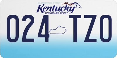 KY license plate 024TZO
