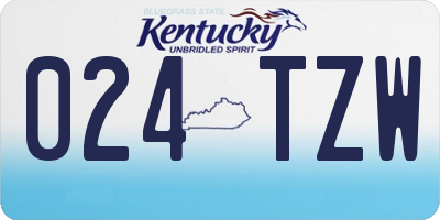 KY license plate 024TZW