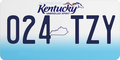 KY license plate 024TZY