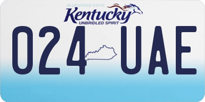 KY license plate 024UAE
