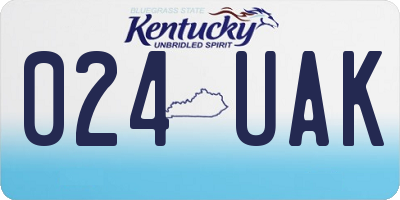KY license plate 024UAK
