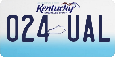 KY license plate 024UAL
