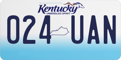 KY license plate 024UAN