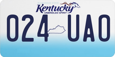 KY license plate 024UAO