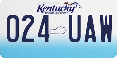 KY license plate 024UAW