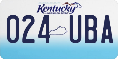 KY license plate 024UBA