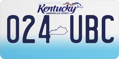 KY license plate 024UBC