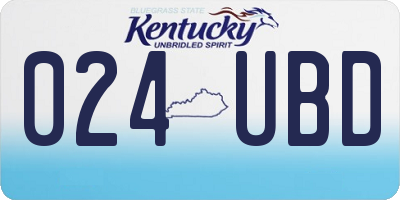 KY license plate 024UBD