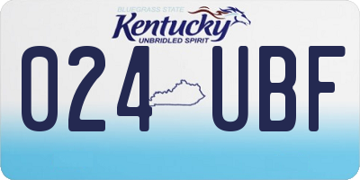 KY license plate 024UBF