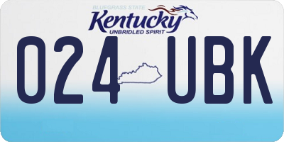 KY license plate 024UBK
