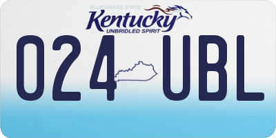 KY license plate 024UBL